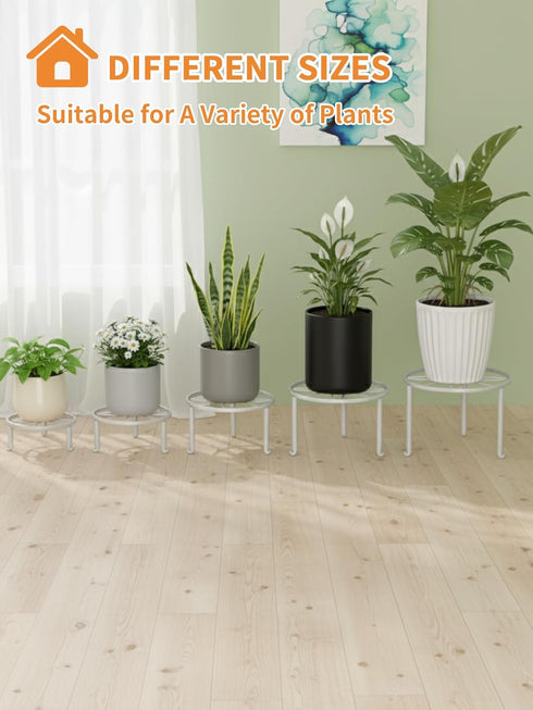 NQW 5 Pack Heavy Duty Metal Stand Decorates Multiple Plants for Indoor and Outdoor, Anti-Rust Iron Flower Pot Holder