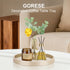12" GORESE Gold Decorative Coffee Table Tray, PU Leather Round Trays for Home Decor, Table Centerpiece for Living Room