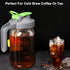 Cold Brew Mason Jar Iced Coffee Maker, 64 Oz Wide Mouth Pitcher with Airtight & Leak-Proof Coffee Filter