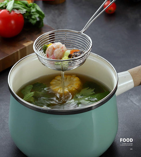 3pcs Small Round Hot Pot Strainer, Stainless Steel Asian Shabu Shabu Spider Skimmer Spoon Set