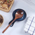 Blue Ceramic Spoon Rest for Kitchen, Heat Resistant Utensil Holder for Countertop, Dishwasher Safe, Cooking Spoon Holder