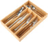 Bamboo Kitchen Drawer Organizer, 8.25 Inch Silverware Holder for Small Drawers, Cutlery Organizer