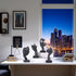4 Set PCS Black Thinker Statue Abstract Sculptures Home Decor for Bookshelf, Office, TV Stand Knick Knacks See No Evil