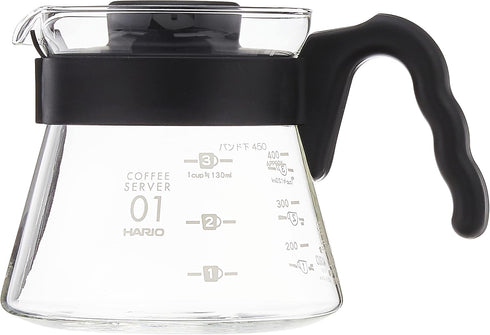 Hario V60 Glass Coffee Server, Black, 450ml