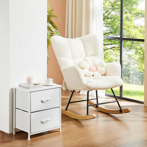 2 20 inch Closet, DUMOS Nightstand Small Dresser with Fabric Drawers Side Tables Bedroom End Table Kids Bedside Storage