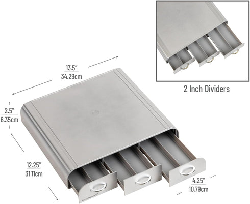 Mind Reader Coffee Pod Organizer | 36 Capacity | Silver