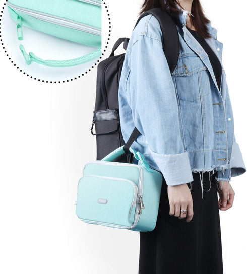 Amersun Lunch Box for Women, Light Blue, Water-Resistant Oxford Fabric, 6.58L Capacity, Stylish for Everyday Use