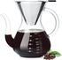 Unbreakable 8-Cup Pour Over Coffee Maker with Double Stainless Filter, Heat-Resistant Borosilicate Glass