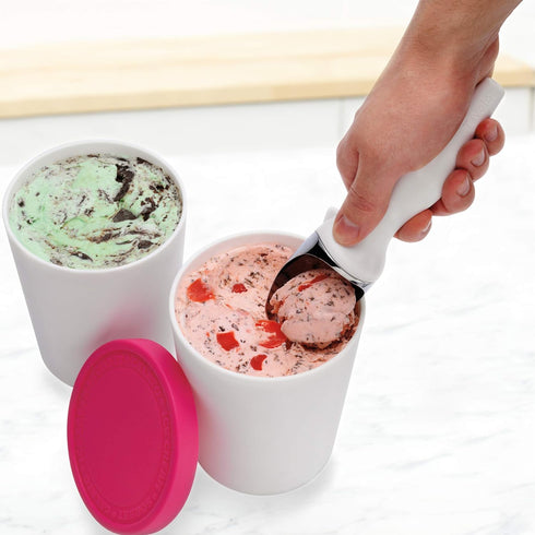 Tovolo Stackable Sweet Treat Ice Cream Tub with Tight-Fitting Silicone Lid, Freezer Storage Container for Sorbet &
