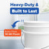5 Gallon White Bucket & Lid - Durable 90 Mil All Purpose Pail, Food Grade, Made in The USA, 1 Pack
