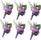 6 Pieces Groom Boutonniere - Light Purple Wedding Flowers Party Decoration