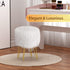 4 Vanity Stool Chair with Storage, Faux Fur Makeup Room Seat Stool, Soft Padded Seat, Round Footrest Footstools