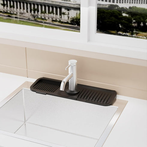 Kitchen Sink Splash Guard, Black 5° Sloped, Silicone Draining Mat for Kitchen Sink, Faucet Mat For Kitchen Sink, Silicone Sink Splash Guard From Luxury Lineup