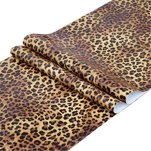 Self Adhesive Vinyl Leopard Print Shelf Liner, Contact Paper for Walls, Cabinets, 17.7X117 Inches