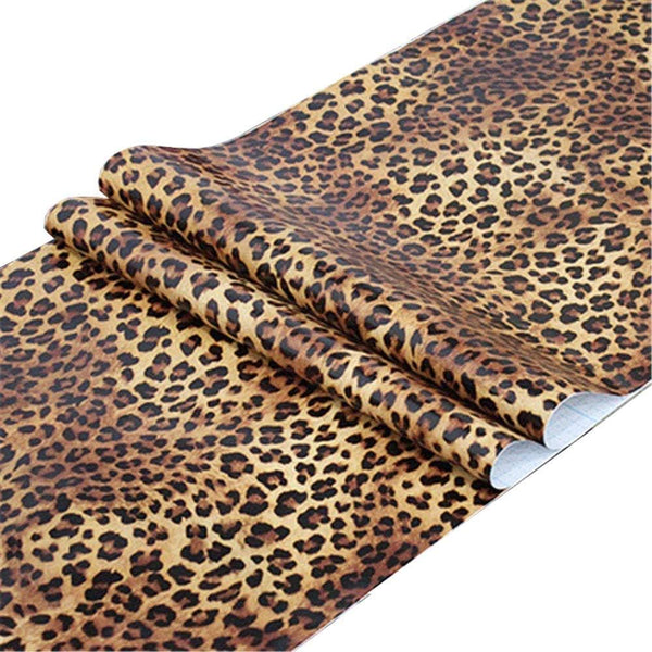 Self Adhesive Vinyl Leopard Print Shelf Liner, Contact Paper for Walls, Cabinets, 17.7X117 Inches