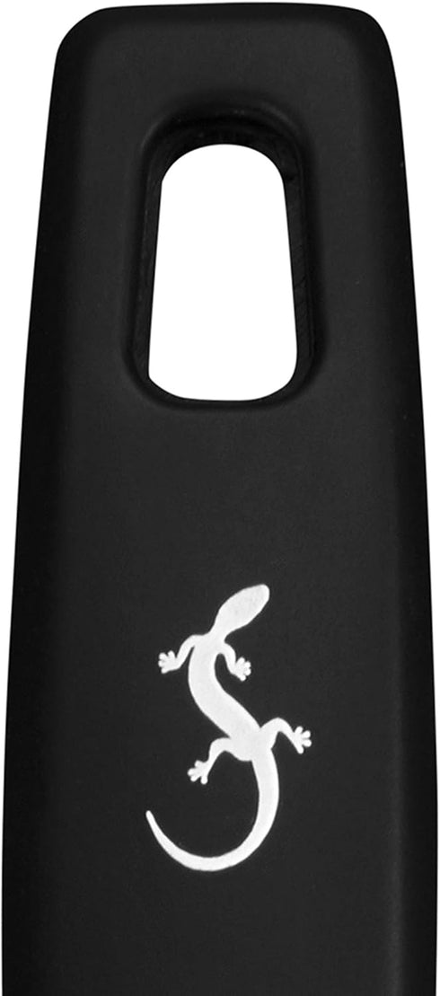 Lurch Germany 11 Inches Silicone Cooking Spoon with Hole, Heat Resistant Risotto Kitchen Tool - Black