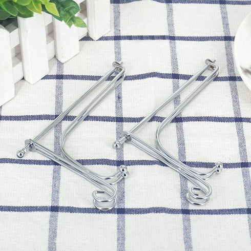 Artliving 2 Pack 5 Inch Iron Plate Stand, Silver Easel Display for Photos, Decorative Plates, Tablets, and Art