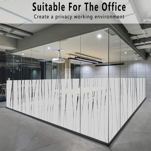 Finnez Window Film Privacy and Light Protection Sticker, Frosted Look Static Cling for Home Office