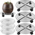 3 Packs Large Metal Plant Caddy with Wheels 13.8 Inches Plant Dolly