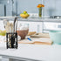 Blue Donuts Kitchen Utensil Holder - Vintage Metal Counter Organizer, Black Farmhouse Utensil Caddy for Kitchen