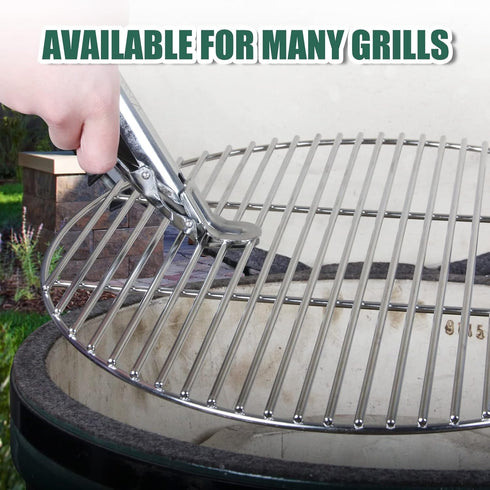 Set Grill Grate Lifter Gripper and Ash Tool for M/L Big Green Color Egg,Stainless Steel BBQ Ash Tool Poker and Ash Pan