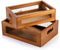 Dicunoy Set of 2 Rustic Wooden Crates, Antique Nesting Basket with Handle for Kitchen, Bathroom, Shelf Storage
