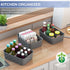 3 Pack Small Plastic Baskets, Storage Bin for Organizing Household Wicker Storage for Laundry, Bedrooms, Dark Gray