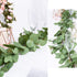 DearHouse 5.5ft Seeded Eucalyptus Garland, Faux Eucalyptus Leaves Table Garland for Wedding Backdrop Decor
