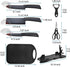 Magicorange 7-Piece Kitchen Knife Set - 5 Black Stainless Steel Knives with Sheaths, Cutting Board, and a Knife Block- Stainless Steel Kitchen Knives with PP Ergonomic Handle (Black) by Magicorange