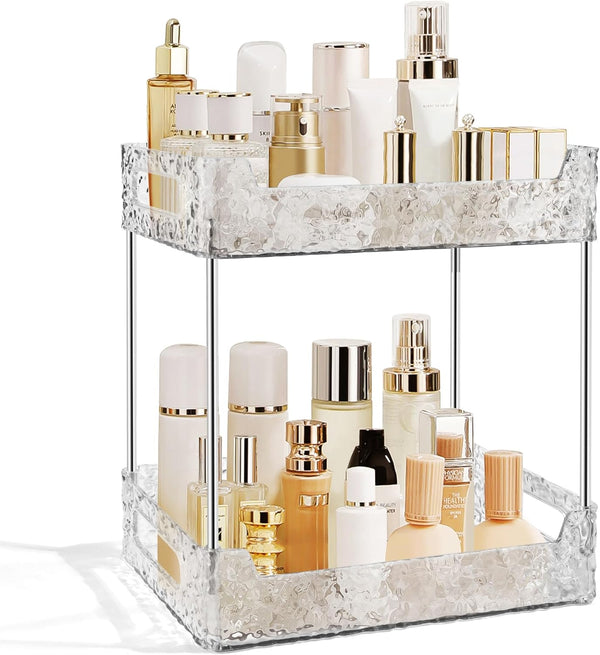 TENDER EPOCH 2-Tier Bathroom Counter Organizer Countertop Storage, Dresser Organizer Vanity Tray for Makeup,