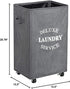 90L (Grey2) WOWLIVE Large Rolling Laundry Basket Wheels Collapsible Tall Laundry Hamper Handle Foldable Dirty Clothing