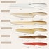 CAROTE 12 Pieces Kitchen Knife Set, Stainless Steel Knife Set With Nonstick Ceramic Coating,Dishwasher Safe with 6 Blade Guards, Rustproof, Brown by CAROTE