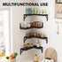 Set 4, Muzilife Corner Floating Shelves Wooden Floating Shelve of Wall Mounted for Storage, L-Shaped Shelves for Wall