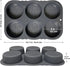 MUJUZE Hamburger Bun Pan, 6 Cavity Hamburger Bun Pans for Baking, Nonstick & Heat Resistant Burger Bun Mold, Homemade Burger Bun Mold for Hamburger Bun, Silicone Hamburger Bun Pan