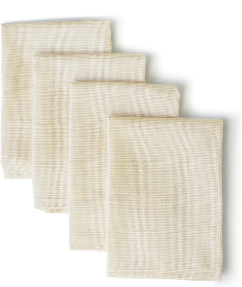 Benson Mills Cameron Textured Fabric Cloth Napkins - Set of 4, 18" x 18", Flax/Beige/Taupe