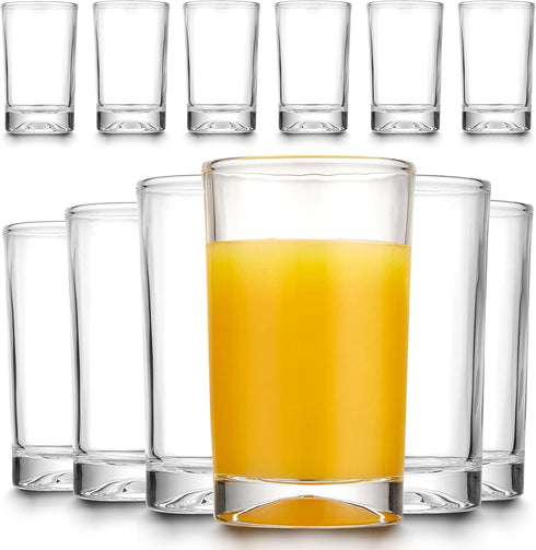 Mfacoy Small Juice Glasses Set of 6, 5.5-ounce Glass Cups, Heavy Base
