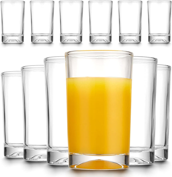 Mfacoy Small Juice Glasses Set of 6, 5.5-ounce Glass Cups, Heavy Base