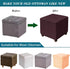 ANWUCHEN Ottoman Cover-Stretch Knitted Jacquard Ottoman Cover Square-Soft Square Ottoman Covers Slipcover -Thick
