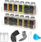 PMMASTO Adhesive Acrylic Spice Rack Organizer with 12 Empty Square Spice Jars,