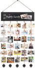 Bikoney Collage Picture Frames Wall Decor, Rustic Photo Hanging Display Board with Blackboard and 30 Clips for Home