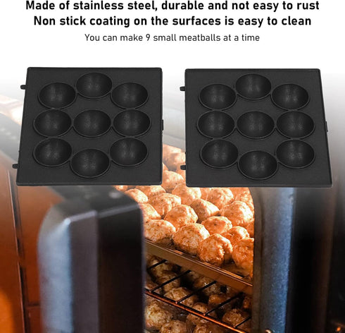 9 Hole Baking Pan, Non Stick Meatball Baking Tray Stainless Steel Octopus Meatball Grill Pan Cooking Plate by HEEPDD