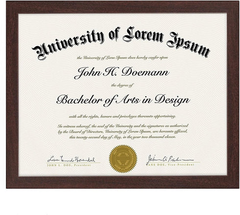 Americanflat 8.5x11 Diploma Frame with Shatter-Resistant Glass, Mahogany Document Frame