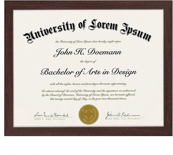 Americanflat 8.5x11 Diploma Frame with Shatter-Resistant Glass, Mahogany Document Frame