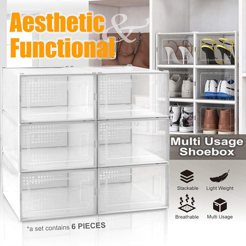 6 Closets AJP Distributors Collapsible Stackable Shoe Organizer Racks for and Entryway Shoes Storage Cabinet Storage