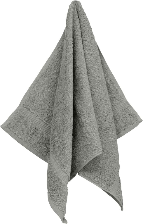 Monogrammed Hand Towel Set of 2 - Personalized Gift, 16 x 30 Inches - Silver Embroidered 100% Turkish Cotton