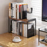 Mitus Tiered Wood Shelf Organizer for Kitchen Counter, Bathroom, Pantry, Office Desk, 12" Wide Walnut Brown and Black