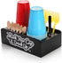 Double Party Cup Holder with Marker Slot - Wooden Drink Cup Dispenser for Wedding, Party, Kitchen, Bar, Housewarming
