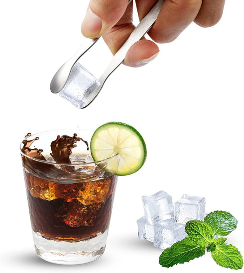 Ice Tongs for Sugar Cubes - 6 Pack Stainless Steel Mini Serving Tongs for Appetizers, Tea Party, Coffee Bar (6 PCS)