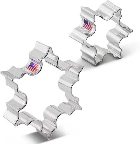 Ann Clark Christmas Snowflake Cookie Cutters 2-Pc Set, 2.5", 3.25", Made in USA