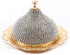 Alisveristime Coated Handmade Brass Sugar Bowl with Lid, Crystal, Gold